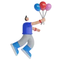 Man with balloons