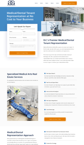 medical landing page design services