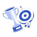 Medal and trophy awarded for success