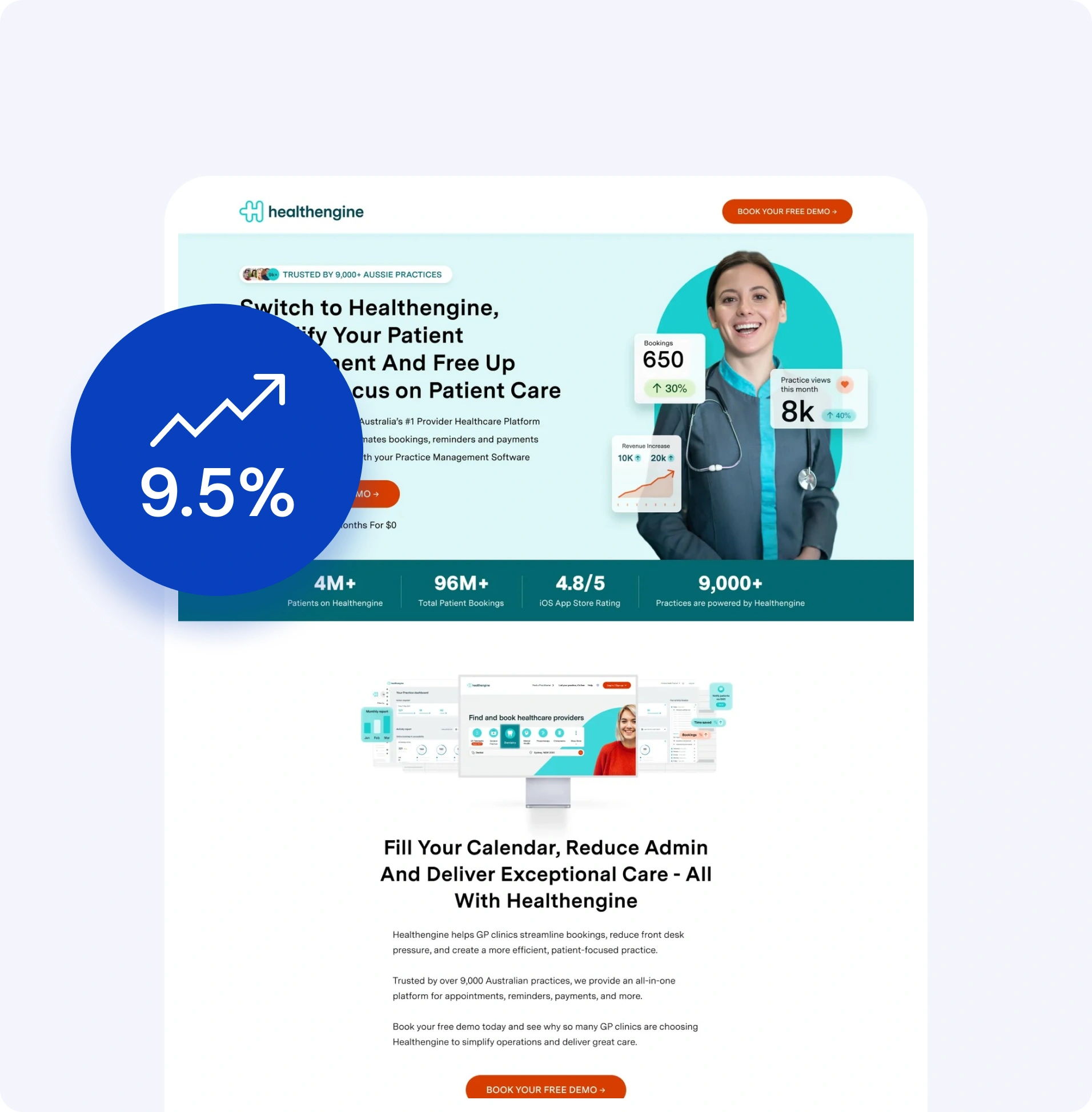 Demo Booking Funnel for Healthcare SaaS Platform